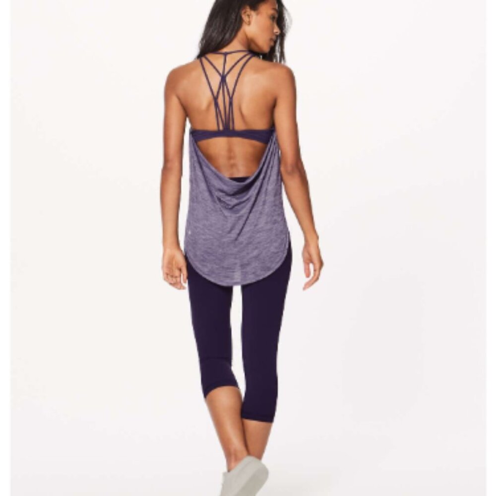 Lululemon Raise The Barre Tank Heathered Viola Yoga Athleisure Workout Luxe Sz 6
